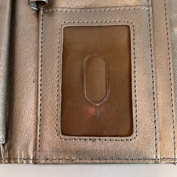 Nine West Red Leather Wallet with Silver Zipper Detail - Picture 7 of 11